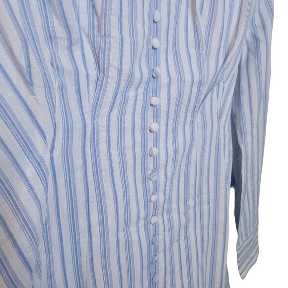 ENGLISH FACTORY Collar Shirt Mini Dress Blue White Women NWT $110 - Picture 7 of 9